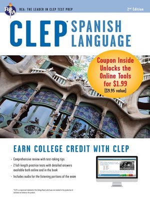 cover image of CLEP Spanish Language Book + Online